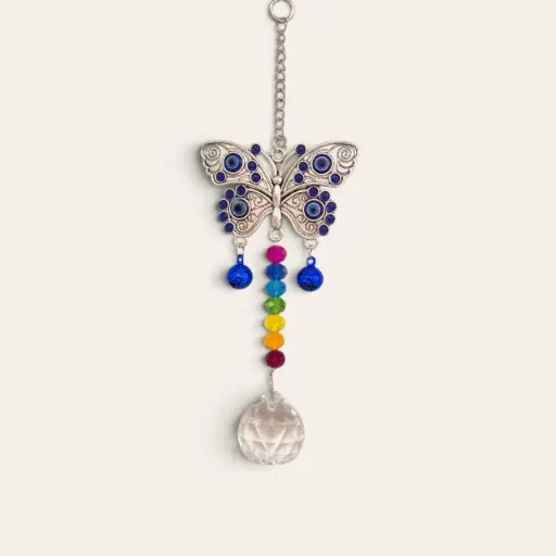 Movil Colgante Atrapasol Mariposa con 7 Chakras