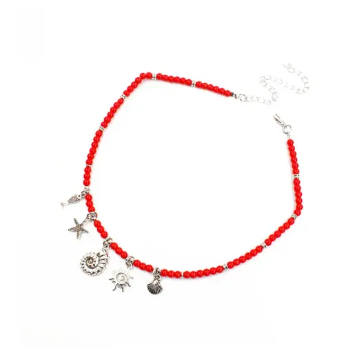 Collar Multicharms Rojo