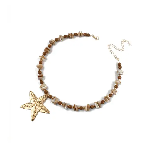 Collar de Escallas Combinado con Estrella Dorada