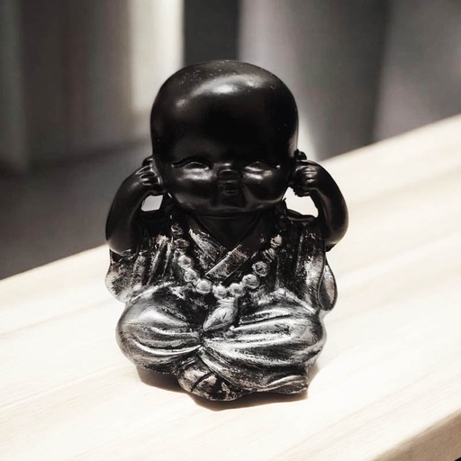 Buda Bebe Negro Mantra 5cm Modelo N°2