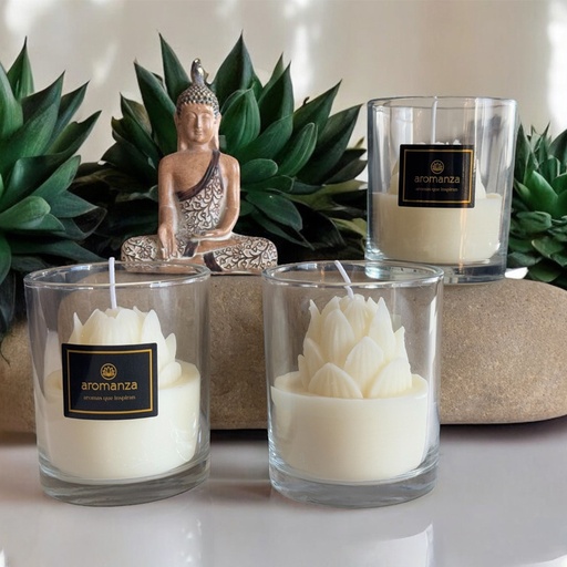 Vela con Flor de Loto Cera Vegetal Mix Floral