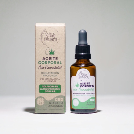 Aceite Corporal con Cannabidiol Hidratante, CBD & Jojoba, x50ml, Sentida Botanica